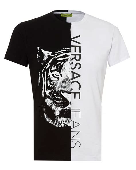 versace jeans tipped polo t shirt white|Versace graphic t shirts.